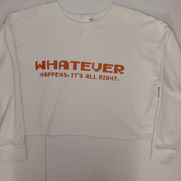 MOUSSY CROPPED SWEATSHIRT " WHATEVE HAPPENS IT'S ALL RIGHT " - Picture 13 of 14